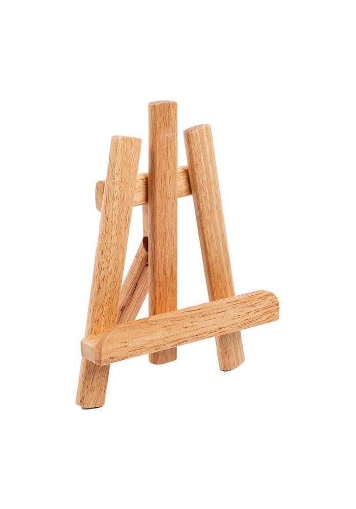 Daiso Natural Rubber Wood Mini Easel Stand - Tabletop Display Holder for Photos, Cards, Small Canvases, Books, Plates & Art Crafts